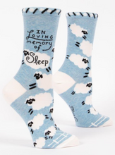 Load image into Gallery viewer, Blue Q Socks - In Loving Memory of Sleep
