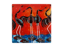 Load image into Gallery viewer, Melanie Hava Jugaig-Bana-Wabu Coaster 10cm - Brolgas&#39; Symphony
