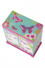 Load image into Gallery viewer, Pink Poppy Tropical Butterfly Music Jewellery Box