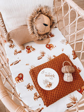 Load image into Gallery viewer, Snuggle Hunny Lion & Sunrise Gold Reversible Milestone Cards