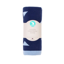 Load image into Gallery viewer, All4Ella Knitted Blanket - Triangle Blue