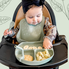 Load image into Gallery viewer, All4Ella - Silicone Bib & Spoon with reusable pouch - Olive