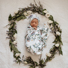 Load image into Gallery viewer, Snuggle Hunny Eucalypt Baby Jersey Wrap & Beanie Set