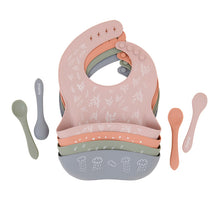 Load image into Gallery viewer, All4Ella - Silicone Bib & Spoon with reusable pouch - Grey