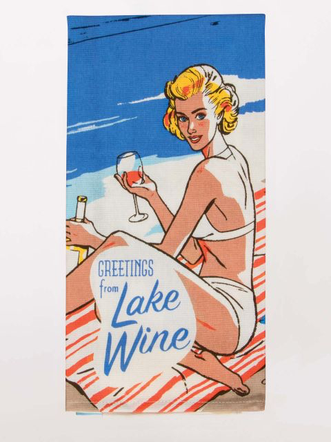 Blue Q Dish Towel - Greetings From Lake Wine