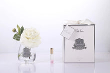 Load image into Gallery viewer, Côte Noire Tear Drop Tea Rose - Ivory White - Clear Glass