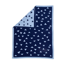 Load image into Gallery viewer, All4Ella Knitted Blanket - Triangle Blue