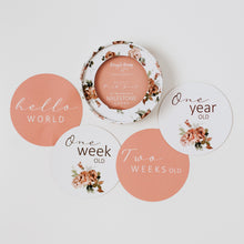 Load image into Gallery viewer, Snuggle Hunny Rosebud & Pink Sand Reversible Milestone Cards