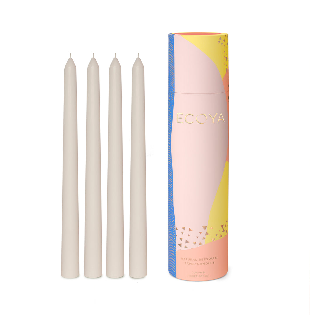 Ecoya Christmas Tapered Candle Set - Guava & Lychee Sorbet
