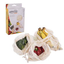 Load image into Gallery viewer, Appetito Cotton Net Produce Bags (Set of 3 Assorted Sizes)
