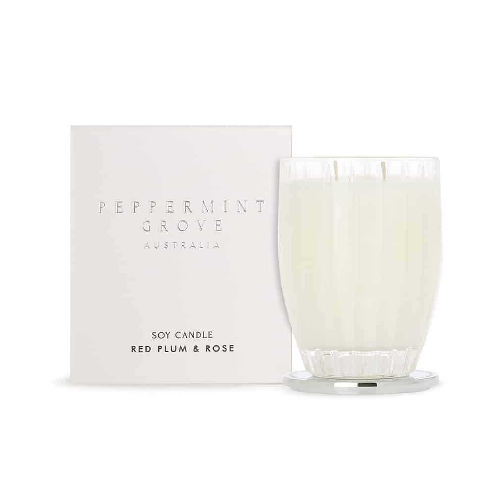 Peppermint Grove Red Plum and Rose Soy Candle