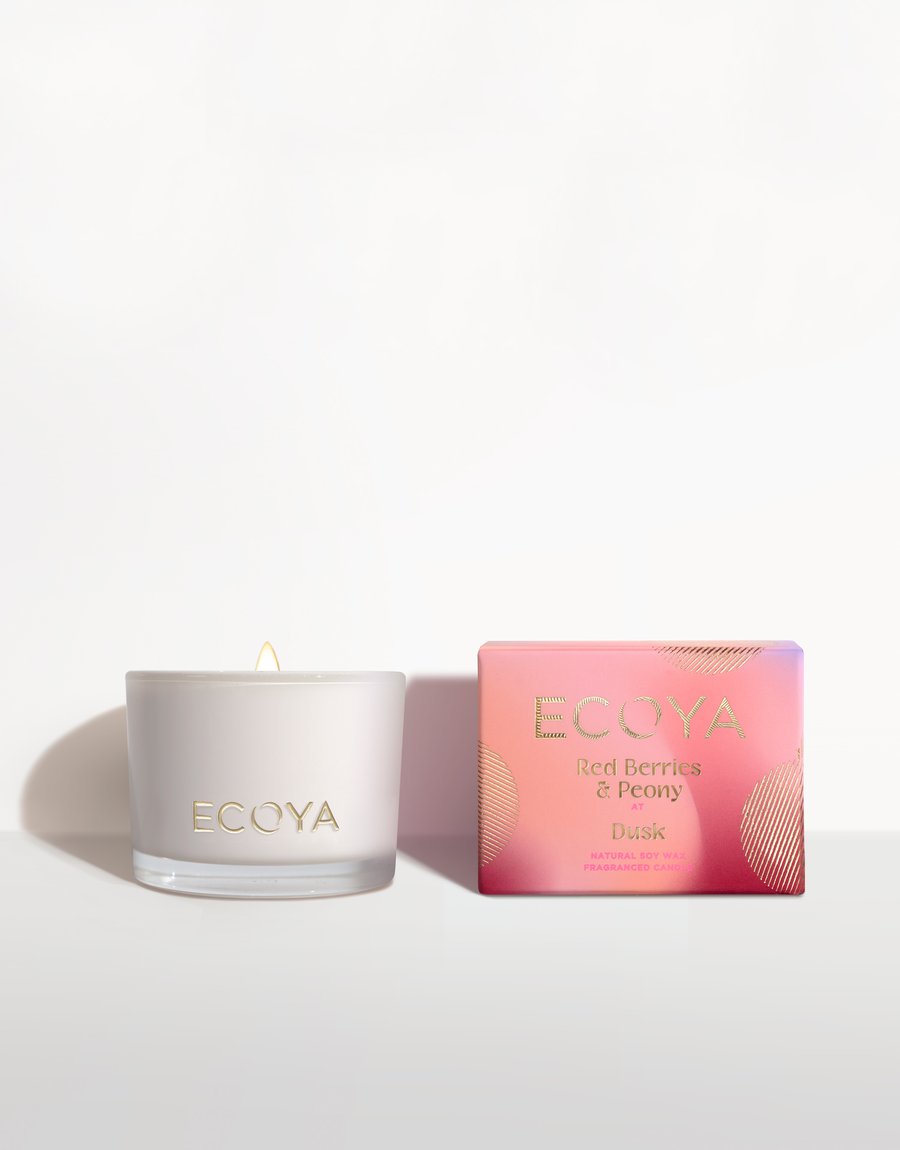 Ecoya Limited Edition Red Berries & Peony at Dusk Monty Candle