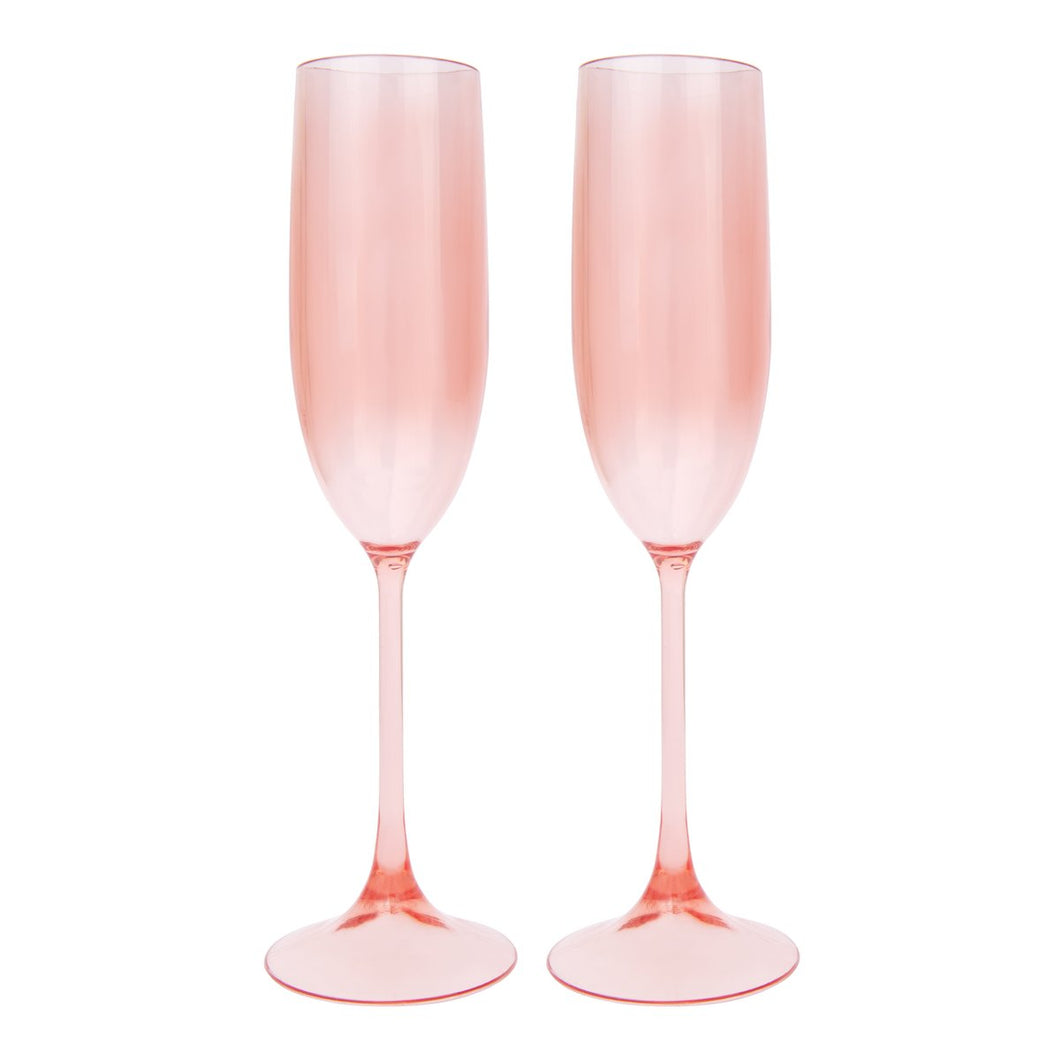 Sunnylife Poolside Champagne Flutes - Powder Pink