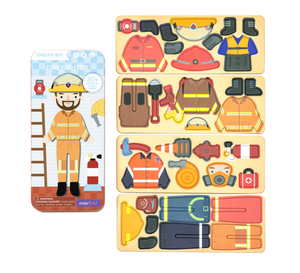 MierEdu - Travel Magnetic Puzzle Box - Dream Big Firefighter
