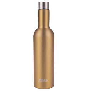 Oasis Stainless Steel Double Wall Insulated Wine Traveller 750ml - Champagne Gold