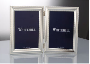 Whitehill Silver Plate Double Photo Frame - Bead