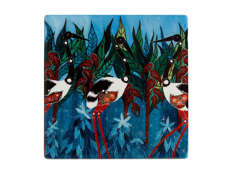 Melanie Hava Jugaig-Bana-Wabu Coaster 10cm - Jabirus Blue