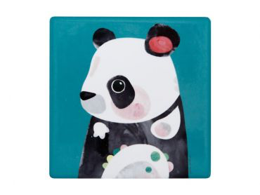 Peter Cromer Wildlife Ceramic Square Tile Coaster 9.5cm - Panda