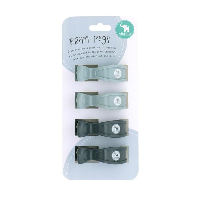 All4Ella - 4 Pack Pegs Blue/Charcoal