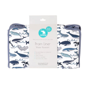 All4Ella - Pram Liner - Reversible - Whales