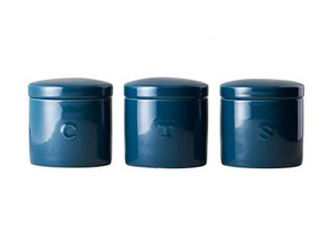 Epicurious Canister 600ml Set of 3 Teal Gift Boxed