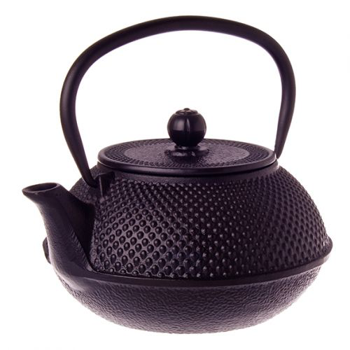 Teaology Cast Iron Tea Pot - 800ml - Fine Hobnail Black