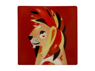 Peter Cromer Wildlife Ceramic Square Tile Coaster 9.5cm - Lion