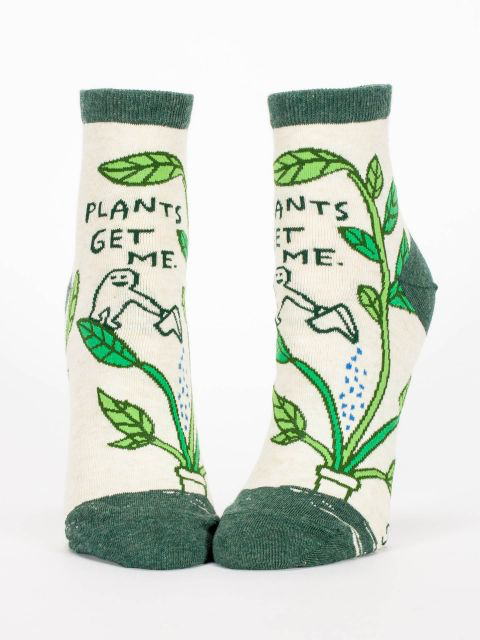 Blue Q Ankle Socks - Plants Get Me.