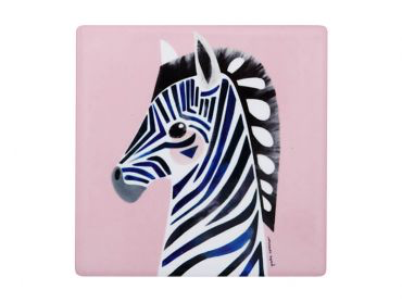 Peter Cromer Wildlife Ceramic Square Tile Coaster 9.5cm - Zebra