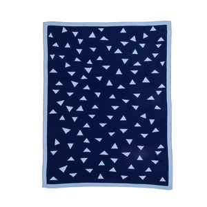 All4Ella Knitted Blanket - Triangle Blue