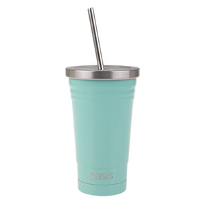 Oasis S/S Double Wall Insulated Smoothie Tumbler With Straw 500ml - Spearmint