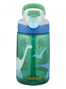Contigo Gizmo Flip 'Autospout' Drink Bottle - 414ml - Green Jungle Dinosaur