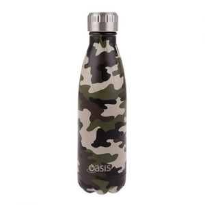 Oasis Double Wall Insulated Drink Bottle - Camo Green
