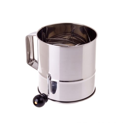 Appetito 5 Cup Stainless Steel Flour Sifter (With Crank Handle)