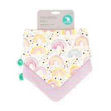 Load image into Gallery viewer, All4Ella - Bandana Bibs 2 Pk - Reversible - Watercolour Rainbow
