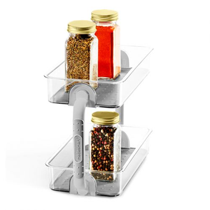 Madesmart 2-Tier Spice Organiser - Clear and Grey