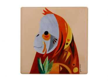 Peter Cromer Wildlife Ceramic Square Tile Coaster 9.5cm - Orangutan