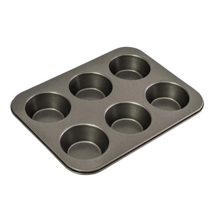 Bakemaster 6 Cup Non-Stick Large Muffin Pan (35cm x 26cm/9cm x 4cm)