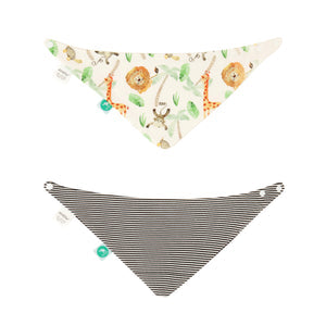 All4Ella - Bandana Bibs 2pk - Reversible - Jungle