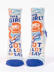 Blue Q Ankle Socks - This Girl's Got A Lot To Say