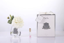 Load image into Gallery viewer, Côte Noire Tear Drop Tea Rose - Ivory White - Clear Glass
