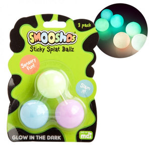 MDI -  Smoosho's Glow-in-the-Dark Sticky Splat Ballz - Set of 3