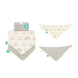 All4Ella - Bandana Bibs 2 Pk - Reversible - Earth Rainbow