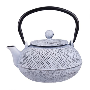 Teaology Cast Iron Tea Pot - 800ml - Parquetry White