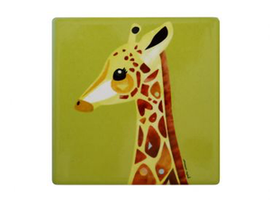 Peter Cromer Wildlife Ceramic Square Tile Coaster 9.5cm - Giraffe