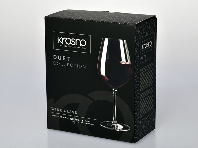 Krosno Duet Red Wine Glass 580ml Set of 2 Gift Boxed