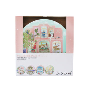 La La Land Neighbours Melamine Plates (Set of 4)